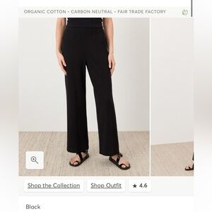 Pact Black Wide Leg Organic Cotton Airplane Pants